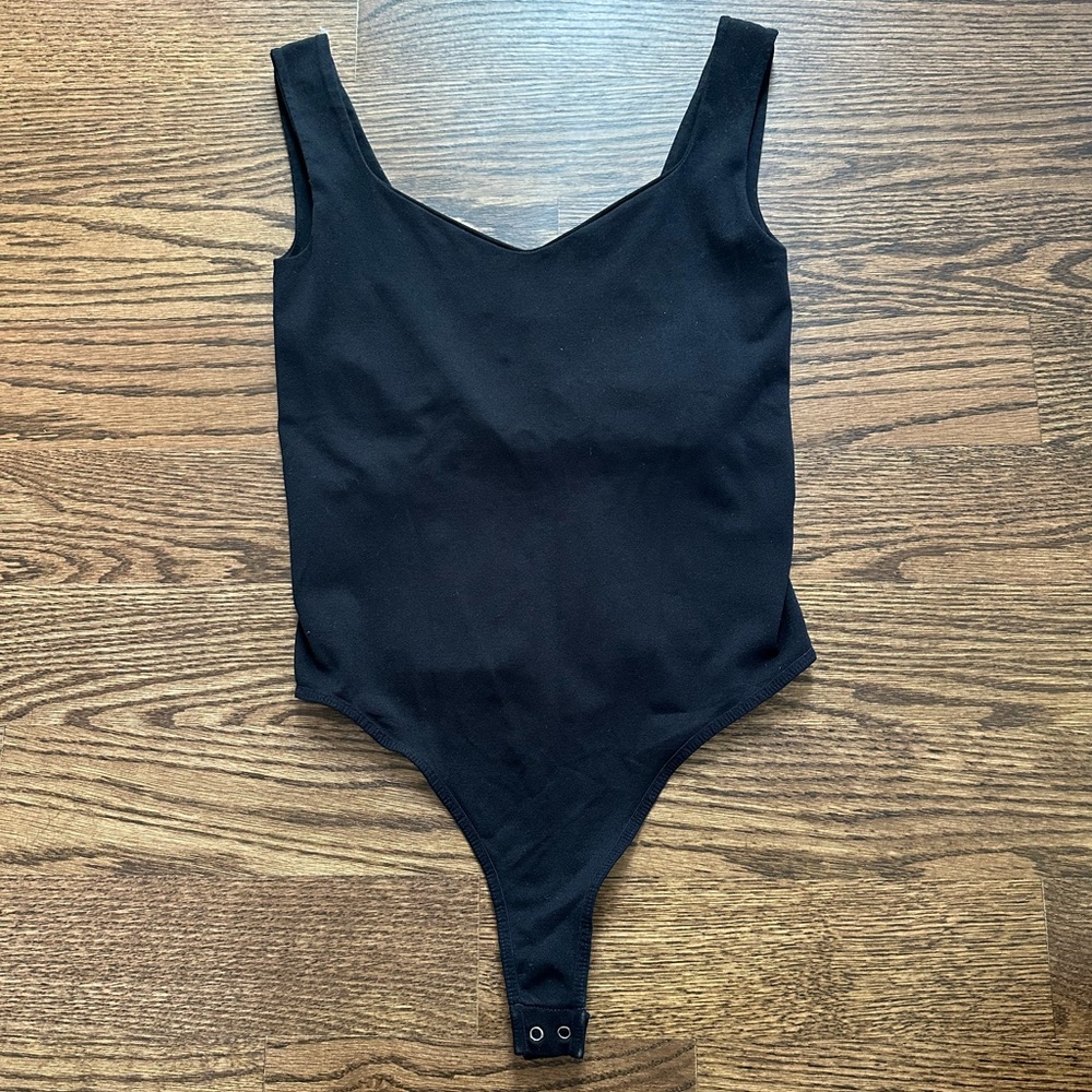 Free People Clean Lines Black Bodysuit size medium